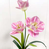 Tissu de soie AR-637 50CM 3 têtes fleur de tulipe fleurs de tulipes artificielles pour salon
