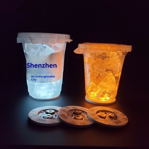 Hot Selling LED Luminous Coasters Bar Flash EVA Waterproof Customized Coasters Bottle Coaster