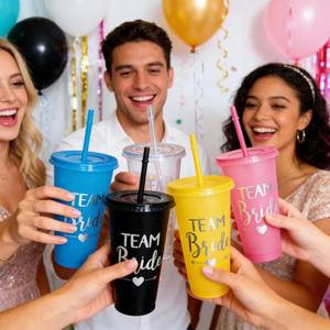 Vente en gros d'usine, <span class=keywords><strong>gobelet</strong></span> en plastique de 24 oz avec paillettes argentées, cadeau de fête, <span class=keywords><strong>gobelet</strong></span> inspirant avec paille et couvercle pour collègue, ami - Product Image 5