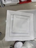 Assiette Super Grande en Mélamine 100% Blanche de Haute Qualité, Ovale, Carrée ou Ronde de 12, 14, 16 Pouces, pour Restaurants et Hôtels