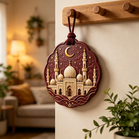 Pendentif de voiture personnalisé en résine islamique musulmane, ornement suspendu mosquée lune étoile, cadeau souvenir religieux Ramadan Aïd Hajj Omra
