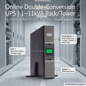 Eaton 9PX Monofásico de Alta Frecuencia 1.5kVA 1500W 5000VA/4500W 230Vac <span class=keywords><strong>UPS</strong></span> Convertible en Torre/Rack con Eficiencia del 98% - Product Image 1