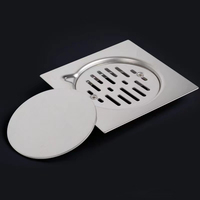 Accessoires de douche modernes noir gris en laiton 4 pouces anti-odeur SUS 201 304 siphon de sol en acier inoxydable