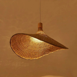 Handmade Woven Bamboo Pendant Light Natural Rattan Lampshade Modern Minimalist <b>Ceiling</b> Lamp Home Cafe <b>Decor</b> - Product Image 5