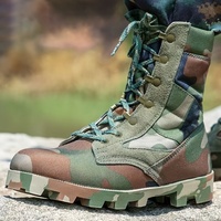 Bottes tactiques montantes camouflage pour hommes, coupe-vent, antidérapantes, durables pour la randonnée en extérieur, le combat et l'équipement de sécurité CS