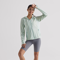 Sweat à capuche pour femme Water Matt avec protection solaire UPF 50+, tissu extensible, fermeture éclair, léger, respirant, séchage rapide, manches longues