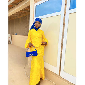 <span class=keywords><strong>Robe</strong></span> <span class=keywords><strong>Bazin</strong></span> jaune à manches longues <span class=keywords><strong>2022</strong></span>, haute qualité, nouvelle <span class=keywords><strong>robe</strong></span> <span class=keywords><strong>Bazin</strong></span> originale, longues robes pour femmes, vêtements de fête et de mariage - Product Image 3