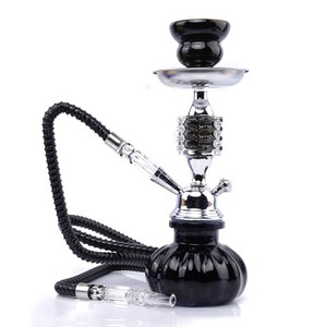 Küçük siyah tek boru kristal cam boru arap nargile ev KTV tek nargile tam set