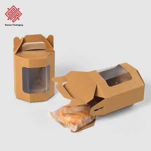 กล่องของขวัญทรงแปดเหลี่ยมแบบมินิมอลจากกระดาษคราฟท์สีธรรมชาติพร้อมหน้าต่างใส  สามารถพิมพ์ลายได้ตามต้องการ - Product Image 5