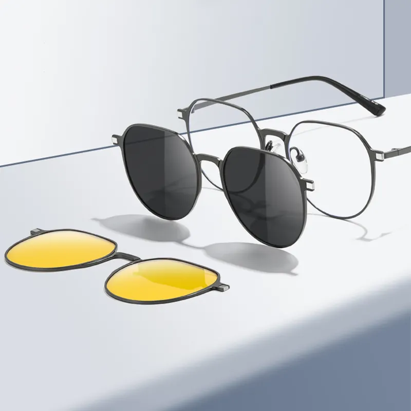 7023 очки с защитой от синего света 3 в 1 на магнитной застежке на поляризованных очках 2024 новейшие дизайнерские очки с индивидуальным логотипом по рецепту