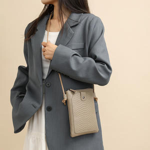 Bolso Bandolera Mini para Teléfono, de Cuero Genuino, Vertical, para Mujer, Venta al Por Mayor de Fábrica - Product Image 1