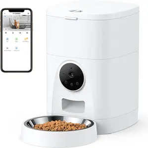 हॉट बिक्री 4 एल ऐप रिमोट कंट्रोल स्मार्ट वीडियो फूड डिस्पेंसर वाइफी स्वचालित फीडर पालतू कुत्तों के लिए 2k HD कैमरा के साथ