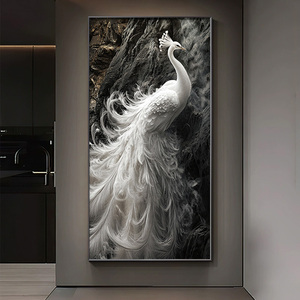 Cuadro Decorativo de Pared con Diseño de Pavo Real, Hecho a Mano, de Alta Gama, con Relieve Tridimensional, para Pasillos y Entradas - Product Image 3