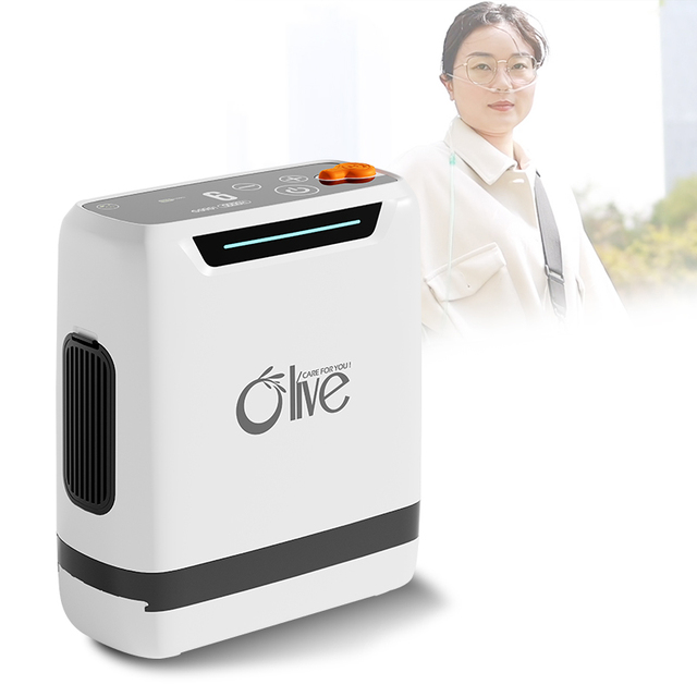Olive Newest PSA Oxigen Generator 99.99% High Flow Oxygen Inhalation Machine 5L Portable Mini Oxygen Concentrator for Travel