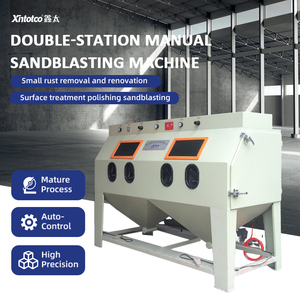 Çift istasyon kumlama kuru kum kumlama kabini geri dönüşüm kumlama makinesi otomatik kumlama makinesi - Product Image 2