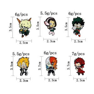 6 broches en émail en alliage de haute qualité pour les fans de Hot Anime <span class=keywords><strong>My</strong></span> <span class=keywords><strong>Hero</strong></span> <span class=keywords><strong>Academia</strong></span> comme cadeaux - Product Image 2