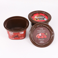 Tazón IML Personalizado Apto para Microondas, Tazón Bento para Almuerzo con Tapa, Reutilizable, de Grado Alimenticio, para Alimentos Preparados, Envase para Snacks de Chocolate