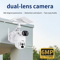 Caméra de sécurité domestique solaire HD 10MP UBOX pour extérieur, étanche, avec double panneau solaire, vision nocturne et télécommande HD PTZ Wifi
