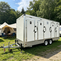 2026 Remorque de toilettes et de douche mobiles VIP de luxe, portable, extérieure, avec carrosserie en fibre de verre et composite, dotée d'une fonction douche pour salle de bain automobile