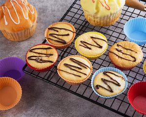 Food Grade Reusable Nonstick Mini Round Pastry Muffin <b>Silicone</b> Cupcake Liners Cake <b>Baking</b> Molds - Product Image 4