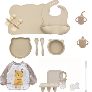 First Bites - Set de Alimentación para Bebés de 12 Piezas de Silicona LSR, Suministros para la Alimentación Complementaria, Babero No Tóxico, Cucharas, Vaso de Entrenamiento Antiderrames - Product Image 5