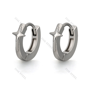 Aretes GZN de Acero Quirúrgico Chapados en Oro de 18K, Media Argolla con Forma de Corazón, Joyería Corporal para Bodas, Fiestas y Regalos - Product Image 5