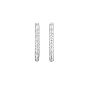 Orecchini E3623 in Oro Bianco con Diamanti Taglio Brillante Rotondo Colore D Naturale Stile Classico da Donna - Product Image 1