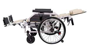 Silla de Ruedas <span class=keywords><strong>Manual</strong></span> Inclinable de Aluminio con Respaldo Alto, Reposapiés Elevable Desmontable, Asiento con Función de Inodoro, Silla de Ruedas Plegable Reclinable - Product Image 3