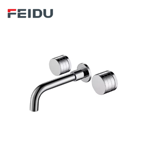 Robinet de salle de bain mural FEIDU moderne, en laiton, à deux leviers, trois trous, avec noyau en céramique, poli, pour <span class=keywords><strong>eau</strong></span> chaude et froide, en promotion - Product Image 3