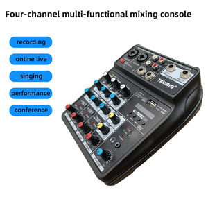 Console <span class=keywords><strong>de</strong></span> mixage portable 4 canaux en promotion pour le streaming en direct, carte <span class=keywords><strong>son</strong></span> intégrée avec réglage indépendant des effets sonores - Product Image 2