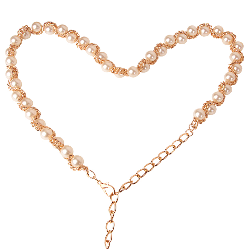 Новая женская металлическая цепочка на талию, модная Элегантная универсальная цепочка из жемчуга и алюминия с ремнем