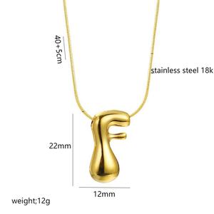 Gran oferta, cadena de acero inoxidable, globo, 26 letras del alfabeto, collar de letras iniciales de burbujas de acero inoxidable - Product Image 3