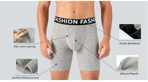 Boxers longs <span class=keywords><strong>en</strong></span> coton slim fit pour hommes, sous-vêtements de sport de créateur de mode pour hommes, sous-vêtements ajustés et profilés pour jeunes garçons - Product Image 5