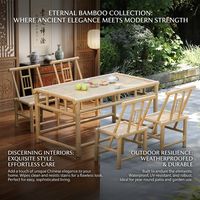 Ensemble de table et chaises de jardin Meiqi en alliage d'aluminium vintage chinois, résistant aux intempéries, pour l'extérieur, le salon, le parc, le jardin, le balcon