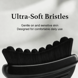 Brosse faciale en jade naturel pour <span class=keywords><strong>drainage</strong></span> <span class=keywords><strong>lymphatique</strong></span>, poils doux, exfoliante, nettoyante, réduit les gonflements, stimule la circulation, convient à tous les types de peau - Product Image 2