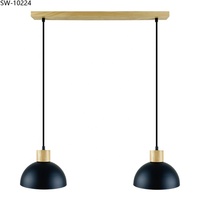 Lámpara Colgante de Madera y Metal Estilo Nórdico Postmoderno para Restaurante, Dormitorio, Sala de Estar, Hotel