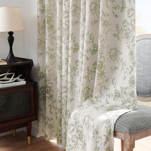 Rideaux en lin doublés JINCHAN éco-responsables, draperies florales double épaisseur, isolation thermique de qualité professionnelle <span class=keywords><strong>pour</strong></span> complexes haut de gamme - Product Image 6