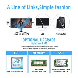 Computadora de Escritorio para Juegos de 30 Pulgadas con Pantalla IPS 2K, GPU RTX2060S 8G/RTX3060 12G, PC Todo en Uno con Kit de Teclado y Ratón Inalámbricos - Product Image 5