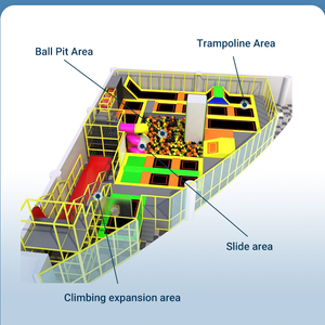 Nhà máy tùy chỉnh sức sống Trampoline công viên nhỏ sân chơi trong nhà Sáng tạo thiết bị sân chơi trong nhà với Slide - Product Image 6