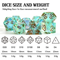 Vente en gros usine : Ensemble de dés polyédriques en résine bleu ciel à bords tranchants, 7 dés personnalisés pour D&D et jeux de rôle de table