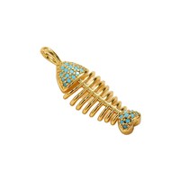 Breloques tendance en zircon incrusté, motifs poisson, tortue, coquillage, étoile de mer, plaqué or 14 carats, pendentifs marins pour colliers et bracelets