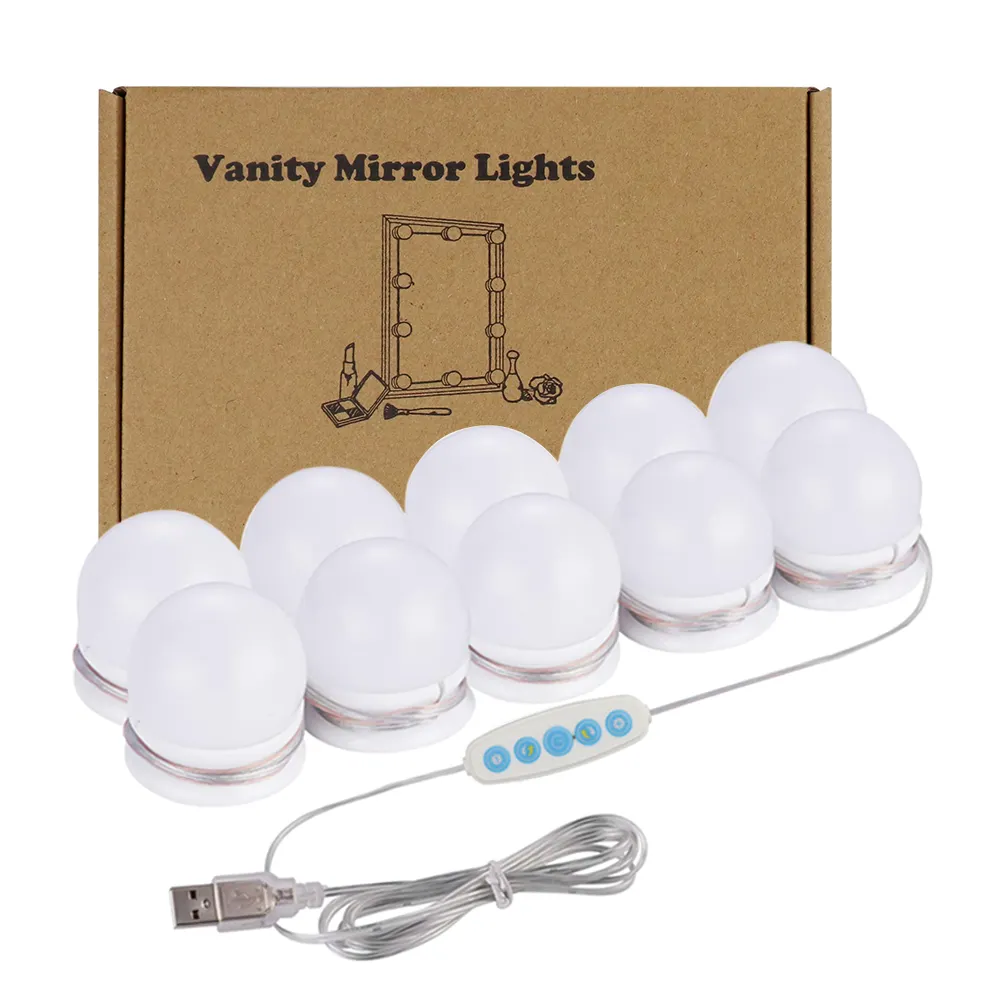 Hollywood Style LED Vanity Mirror Lights Kit with 10 Dimmable Bulbs