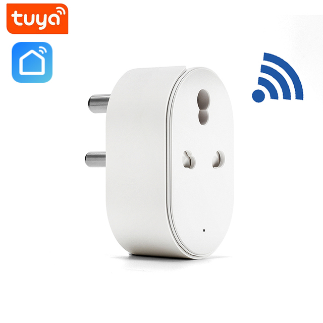 Tuya 10A/16A India WIFI Smart Plug Remote Control with Timer Schedule Energy Monitor Function