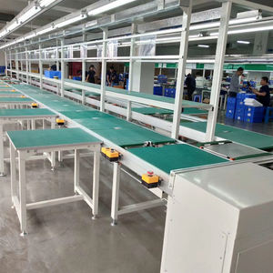 Endüstriyel yeşil Pvc bantlı konveyörler sistemi zincir <span class=keywords><strong>Slat</strong></span> palet konveyör makinesi - Product Image 4