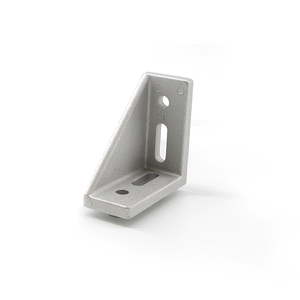 Produttore cinese 1028, staffa angolare triangolare in alluminio pressofuso a 2 lati con 4 fori, dimensioni 27*60, per profili in alluminio 3030, 3060, 6060. - Product Image 4