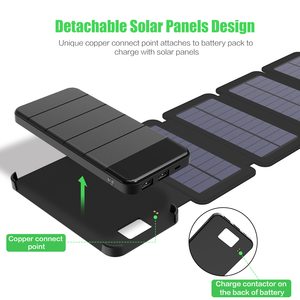 2 Trong 1 Có Thể Tháo Rời Năng Lượng Mặt Trời Ngân Hàng Điện 10000MAh Xách Tay Solar Panel Có Thể Gập Lại Không Thấm Nước Ngoài Trời Sạc Năng Lượng Mặt Trời Ngân Hàng Điện - Product Image 2