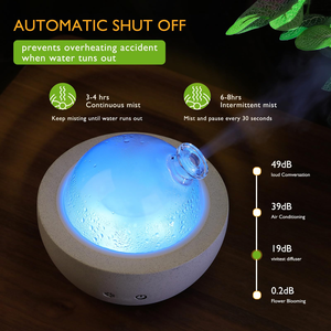 Diffuseur d'arômes ultrasonique avec base en béton et couvercle en verre, 200 ml, huile essentielle, avec lumière nocturne à 7 couleurs, vente en gros - Product Image 2