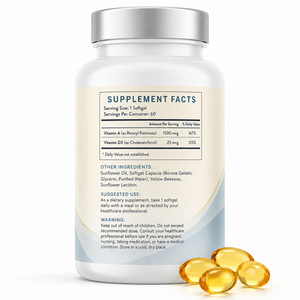 Complément alimentaire en gélules molles de vitamine A et D pour adultes avec soutien antioxydant pour une meilleure densité osseuse et une meilleure fonction immunitaire - Product Image 6