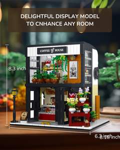 1454 PCS Floral Coffee House avec effets de lumière Blocs de construction <span class=keywords><strong>Jouet</strong></span> pour enfants-Jeu créatif sur le thème de la nature et modèles personnalisables - Product Image 2