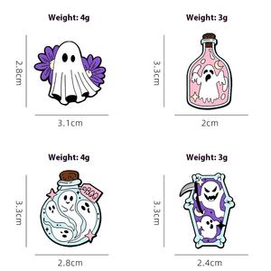 YINI Niedliche Cartoon Halloween Emaille Digital Bedruckte Custom Anstecknadeln Geist Teufel Brosche aus Metall für Feiertagsdekoration Kleidung Taschen - Product Image 4